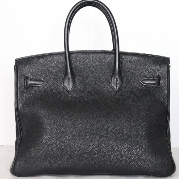 HERMES Birkin 35 Black Handbag Noir Togo‎ with Gold Hardware A Square Engraved - Picture 13 of 16